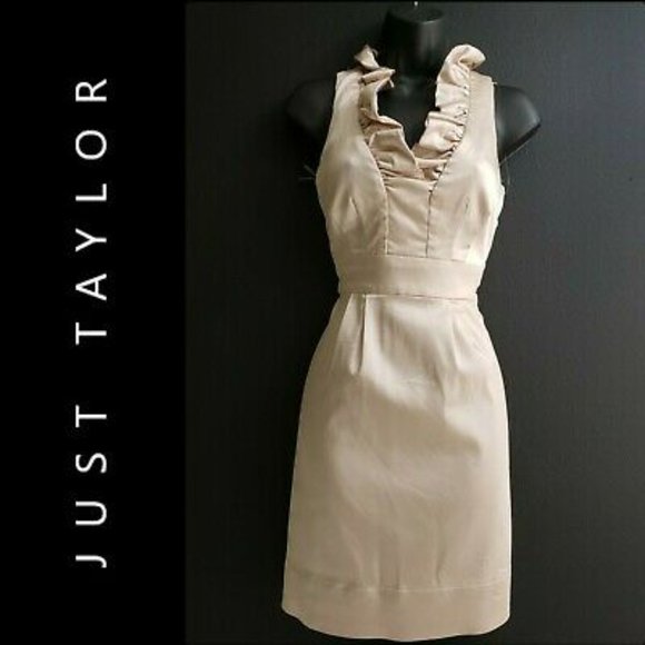Just...Taylor Dresses & Skirts - NWOT "Just Taylor" classic ruffle neck gold dress